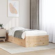 vidaXL Sängram utan madrass 90x200 cm massiv furu
