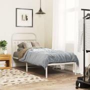 vidaXL Sängram med huvudgavel metall vit 80x200 cm