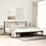 vidaXL Sängram utan madrass metall sonoma-ek 183x213 cm
