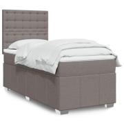 vidaXL Ramsäng med madrass taupe 90x190 cm tyg