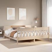 vidaXL Säng med bokhylla utan madrass 180x200cm massiv furu