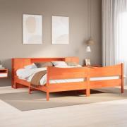 vidaXL Sängram utan madrass vaxbrun 200x200 cm massiv furu