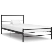 vidaXL Sängram utan madrass svart metall 90x200 cm