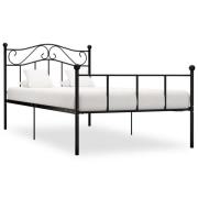 vidaXL Sängram utan madrass svart metall 90x200 cm
