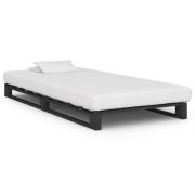 vidaXL Pallsäng utan madrass grå 100x200 cm massiv furu