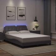 vidaXL Bed Frame with LED without Mattress "Zadar" Grey 140x200 cm