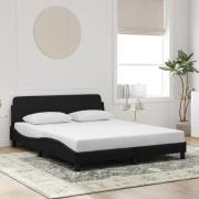 vidaXL Sängram utan madrass svart 160x200 cm sammet