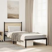 vidaXL Sängram utan madrass metall sonoma-ek 90x190 cm