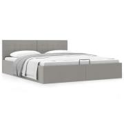 vidaXL Sängram hydraulisk förvaring utan madrass ljusgrå 160x200 cm