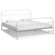 vidaXL Sängram utan madrass med huvudgavel vit 180x200 cm metall