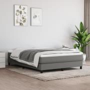 vidaXL Ramsäng med madrass mörkgrå 140x190 cm tyg