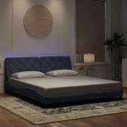 vidaXL Bed Frame with LED without Mattress Dark Grey 180x200 cm Velvet