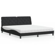 vidaXL Bed with Mattress Black 180x200 cm Velvet