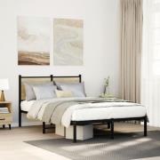 vidaXL Sängram utan madrass metall sonoma-ek 120x190 cm