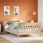 vidaXL Säng med bokhylla utan madrass 160x200cm massiv furu