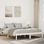 vidaXL Sängram utan madrass extra lång vit 160x210 cm massivt trä