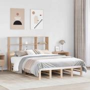 vidaXL Säng med bokhylla utan madrass 140x200 cm massiv trä