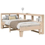vidaXL Säng med bokhylla utan madrass 90x200cm massiv furu