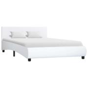 vidaXL Sängram utan madrass vit konstläder 140x200 cm
