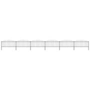 vidaXL Trädgårdsstaket med spjuttopp stål (0,5-0,75)x10,2 m svart