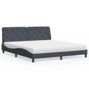 vidaXL Bed with Mattress Dark Grey 180x200 cm Velvet