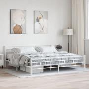 vidaXL Sängram utan madrass vit metall 180x200 cm