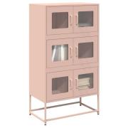 vidaXL Highboard rosa 68x39x123 cm stål