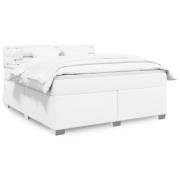 vidaXL Ramsäng med madrass vit 180x200 cm konstläder