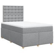 vidaXL Ramsäng med madrass ljusgrå 120x190 cm tyg