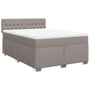 vidaXL Ramsäng med madrass taupe 140x190 cm tyg