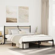 vidaXL Sängram utan madrass metall sonoma-ek 137x190 cm