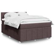 vidaXL Ramsäng med madrass mörkbrun 140x190 cm tyg