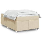 vidaXL Ramsäng med madrass gräddvit 120x190 cm tyg