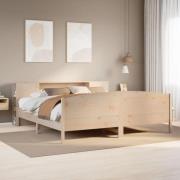 vidaXL Säng med bokhylla utan madrass 180x200cm massiv furu