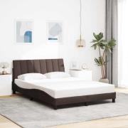 vidaXL Bed Frame without Mattress "Hanko" Dark Brown 140x190cm Fabric