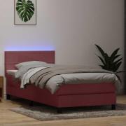 vidaXL Ramsäng med madrass rosa 80x220 cm sammet