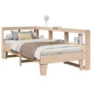 vidaXL Säng med bokhylla utan madrass 75x190cm massiv furu