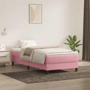 vidaXL Resårsäng utan madrass rosa 80x220 cm sammet