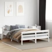 vidaXL Sängram utan madrass vit 120x200 cm massiv furu