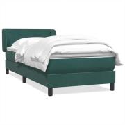 vidaXL Ramsäng med madrass mörkgrön 80x210 cm sammet