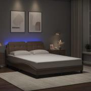 vidaXL Bed Frame with LED without Mattress "Zadar" Cappuccino 120x200 ...