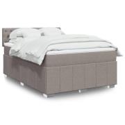 vidaXL Ramsäng med madrass taupe 160x200 cm tyg