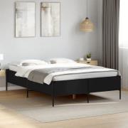 vidaXL Sängram svart 120x190 cm konstruerat trä och metall