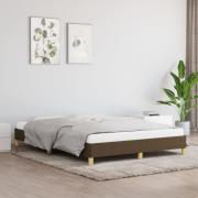 vidaXL Sängram utan madrass mörkbrun 140x190 cm tyg