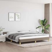 vidaXL Sängram utan madrass taupe 200x200 cm tyg