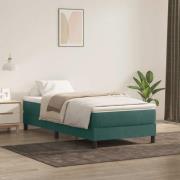 vidaXL Resårsäng utan madrass mörkgrön 90x220 cm sammet