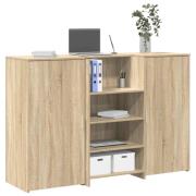 vidaXL Receptionsdisk sonoma-ek 155x50x103,5 cm konstruerat trä