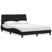 vidaXL Säng med madrass svart 140x190 cm tyg