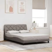 vidaXL Bed Frame without Mattress Taupe 140x200 cm Fabric