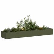 vidaXL Planteringskärl olivgrön 360x80x40 cm stål